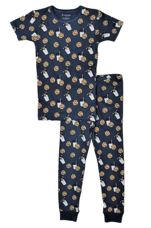 NEW! Kids Short Sleeve Pajamas - Milk & Cookies on Blue (8752716841244)