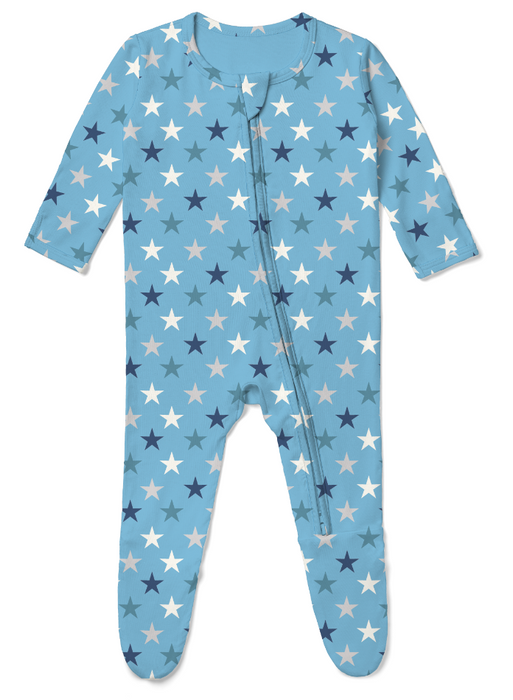 Baby Footie - Blue Stars