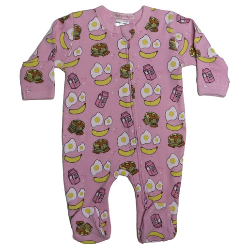 BS FW23 Baby Zipper Footie - Pink Breakfast (8204323881244)