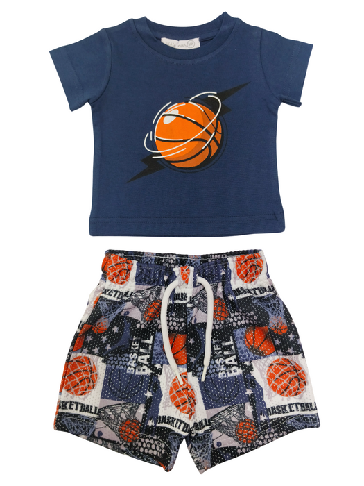 Baby Tee and Mesh Shorts Set - Basketball