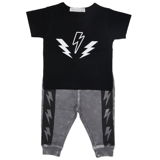 Baby Short Sleeve Shirt and Jogger Pants Set - Bolts (8375432577308)