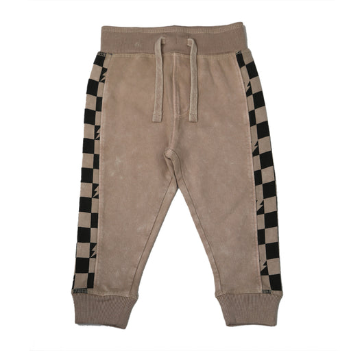 Kids French Terry Enzyme Jogger - Stone Check (8942266220828)