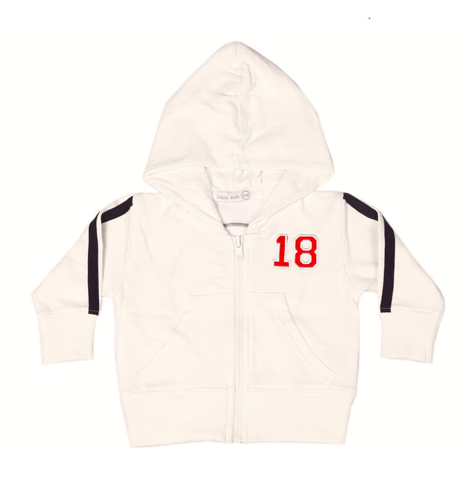 Baby Zip Hoodie - Baseball Number