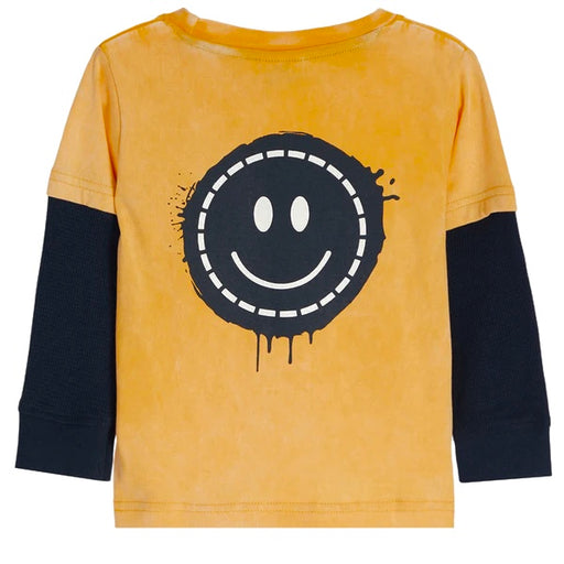 Kids Long Sleeve 2FER Enzyme Tee - Smiley Face (8942125252892)