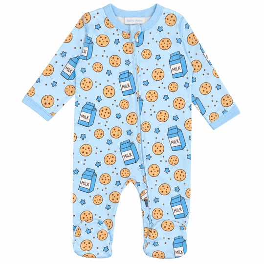 Baby Footie - Milk & Cookies - Blue
