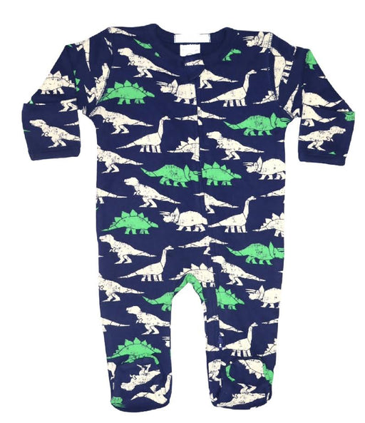 Baby Zipper Footie - Stamp Dino (8986990543132)