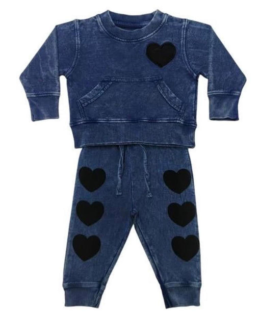 Baby Denim Sweat Set - Love (8973872464156)