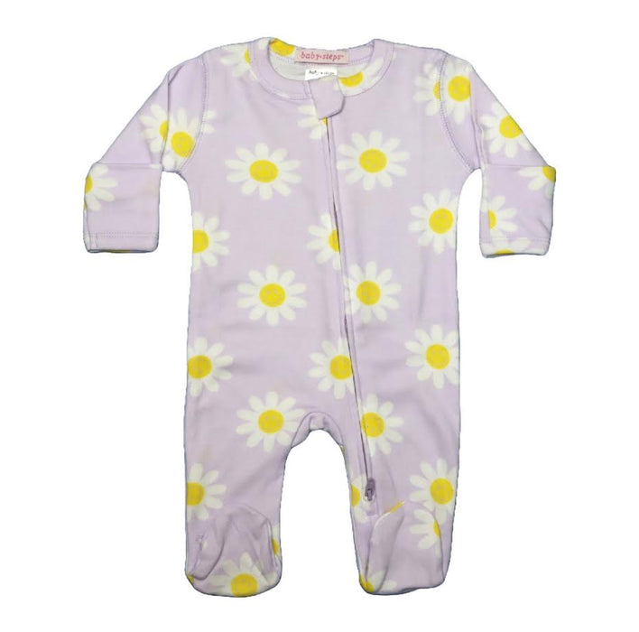 Baby Zipper Footie - Smile Daisy (8986898923804)