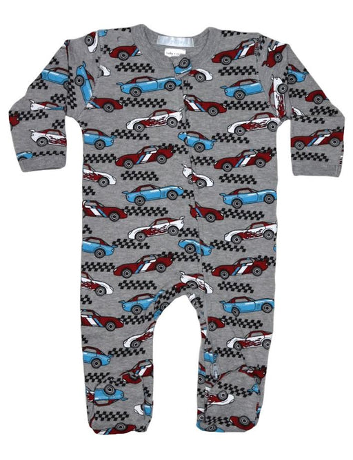 Baby Zipper Footie - Race Cars (8986995556636)