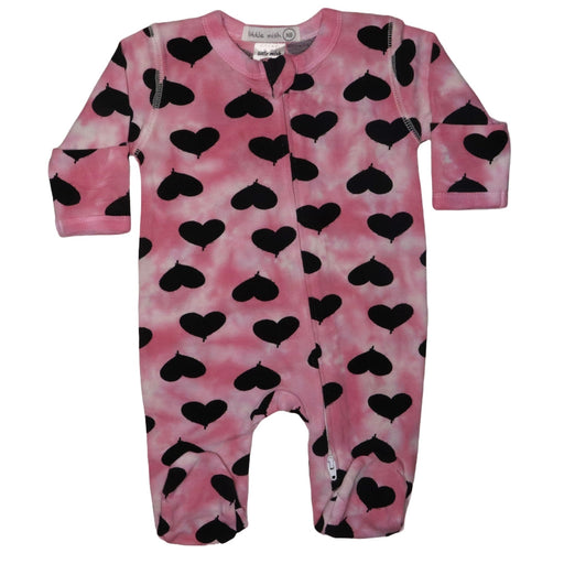 Baby Zipper Footie - Graffiti Heart Tie Dye (8373226340636)