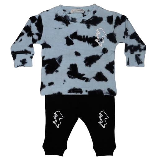 Baby Thermal Long Sleeve Shirt and Pants Set - Tie Dye Bolt (8207521382684)