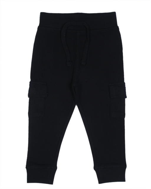 215556 Kids Solid Pocket Joggers - Black (6639077326923) (10588140863772)