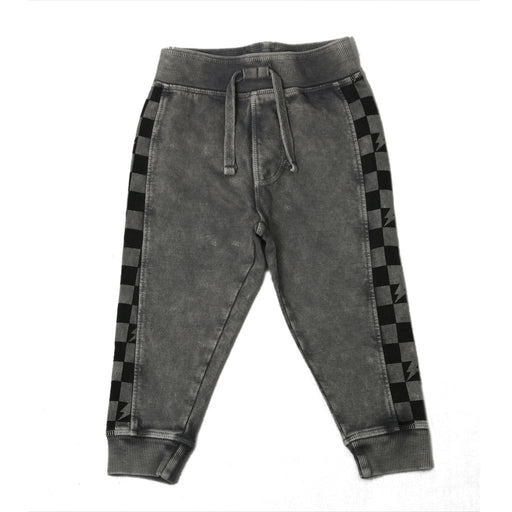 Kids French Terry Enzyme Jogger - Coal Check (8942267400476)