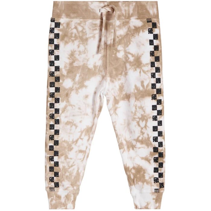 Kids Tie Dye Jogger Pants - Stone Check (8947022561564)