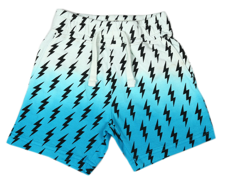 E35630 Turq Dip Dye Bolt Shorts (10156174377244) (10591517966620)