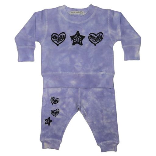 Baby Long Sleeve Shirt and Pants Set - Scribble Heart Star French Terry (8173634715932)
