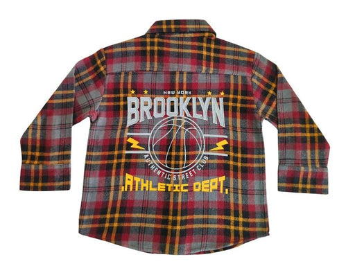 Kids Long Sleeve Flannel Shirt - Brooklyn Athletic Dept (8942301741340)