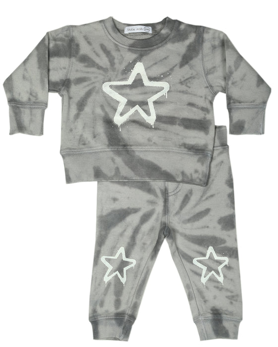 Baby Tie Dye Star Set - Grey