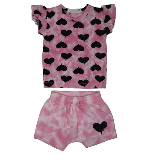 Baby Tee and Shorts Set - Graffiti Heart (8375011541276)