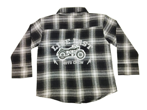 Kids Long Sleeve Flannel Shirt - Live Fast (8942298595612)