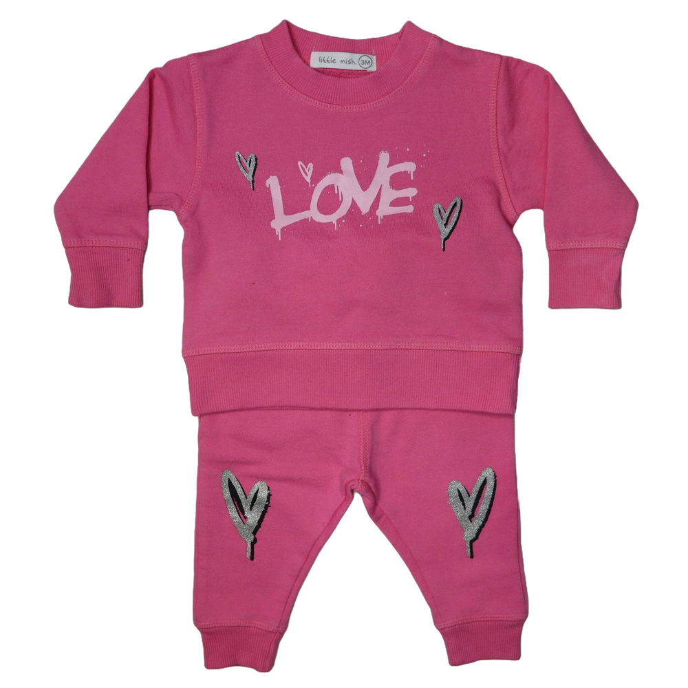 Baby Long Sleeve Tee and Pant Set - Love (8973798474012)