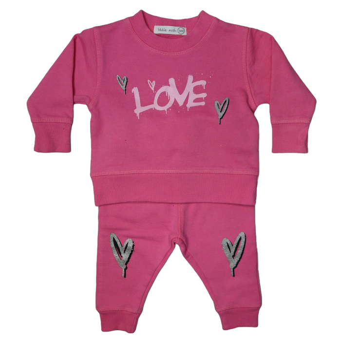 Baby Long Sleeve Tee and Pant Set - Love (8973798474012)