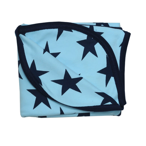 Baby Blanket - Large Navy Star Blue (8476779315484)