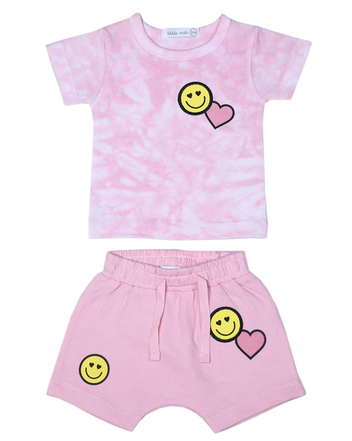 SS4784 Baby Tee and Shorts Set - Smile (10146212708636) (10587267072284)