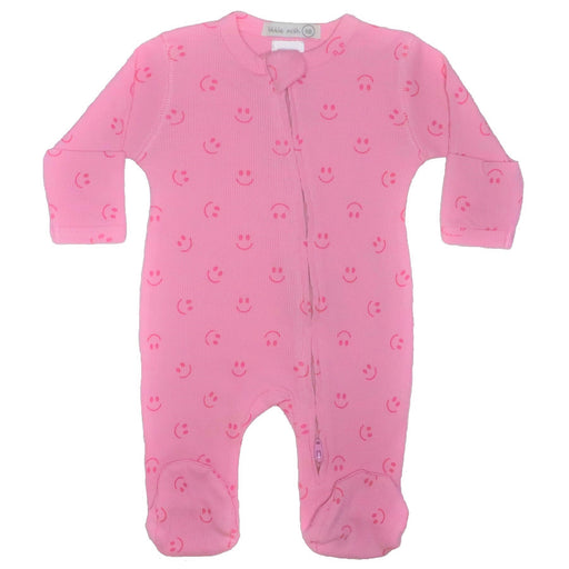 Baby Zipper Footie - Pink Smiles (8174561952028)