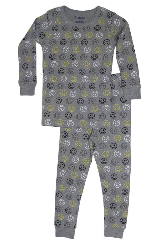 Kids Pajamas - Yellow Smile on Grey (8204120916252)