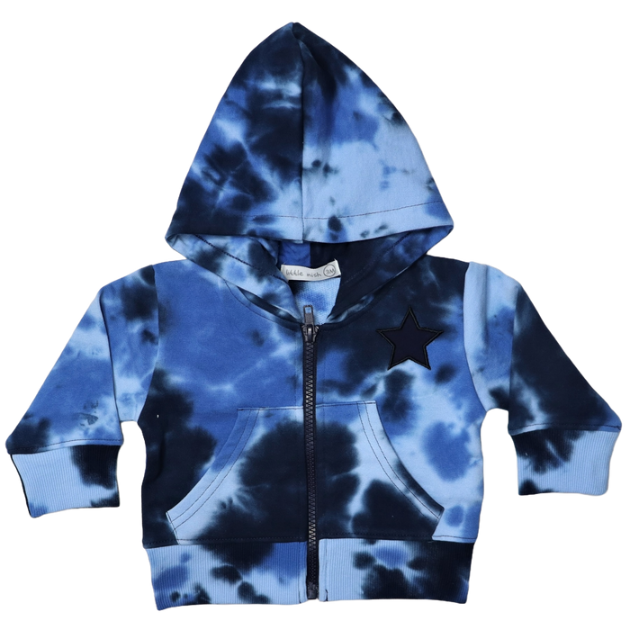 Baby Zip Hoodie - Star Tie Dye (8973531087132)