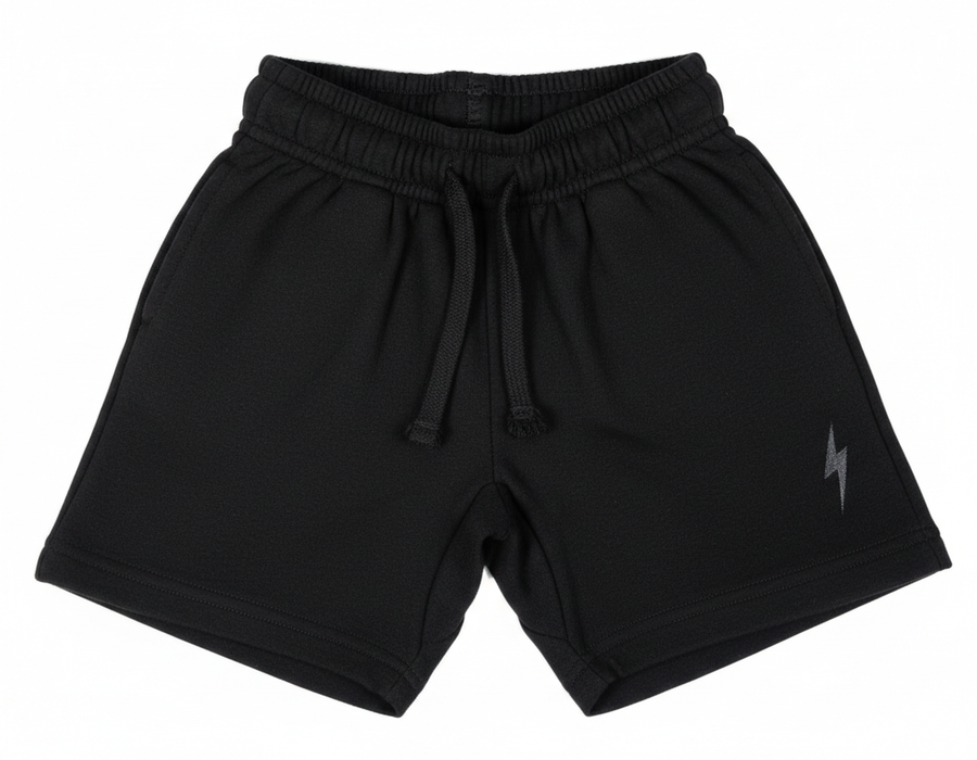 Kids Sweat Shorts - Black Bolt