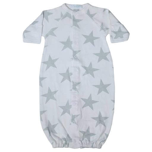 Baby Converter Gown - Large Grey Stars on White (8462870675740)