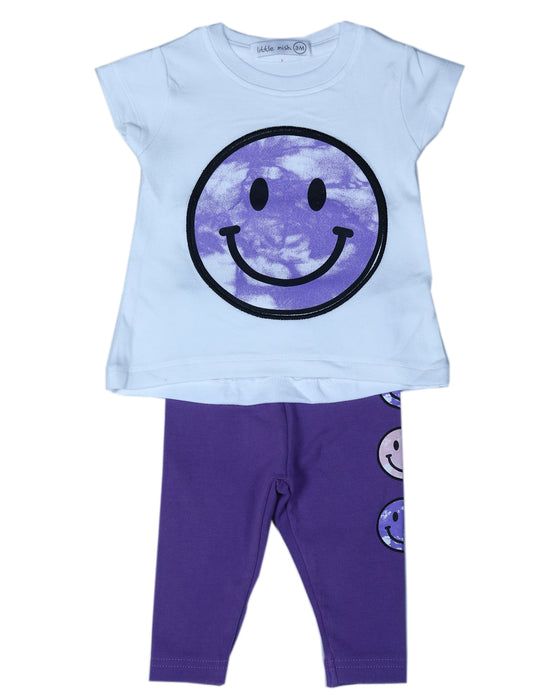 TL4788 Baby A-line Tie Dye Top and Legging Set - Smiley (10144565133596) (10587280933148)