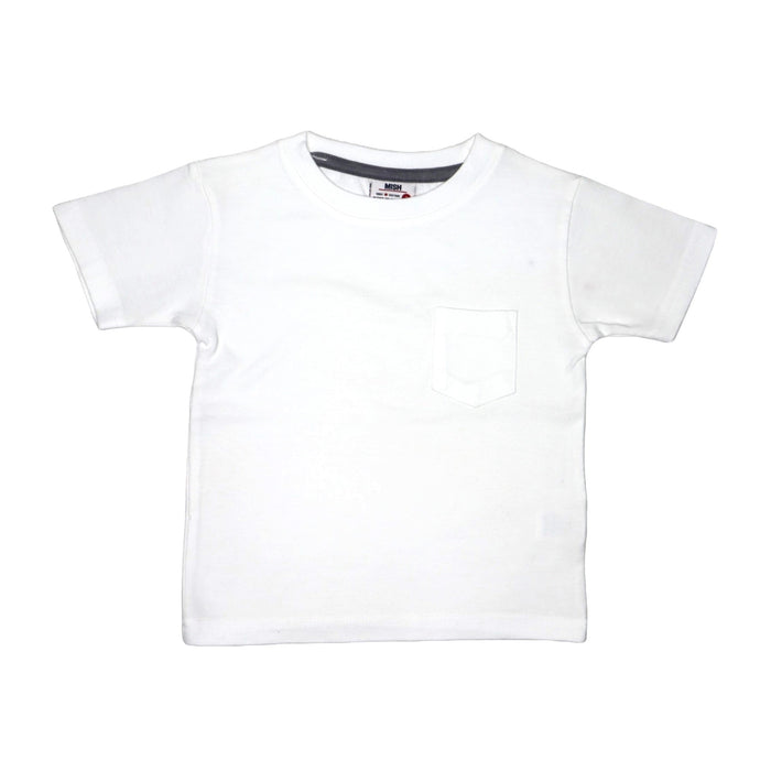 Kids Solid Enzyme Pocket Tee - White (8033417363740)