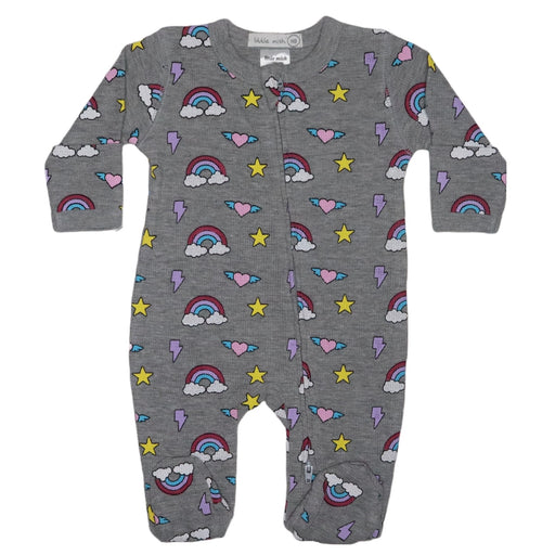 ❄️Baby Thermal Zipper Footie - Rainbow Patch (8173481820444)