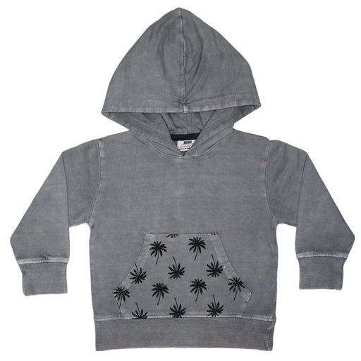 Kids Enzyme French Terry Hoodie - Coal Palm (8368894673180)
