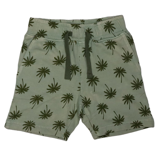 Kids Printed Enzyme Shorts - Light Olive Palm (8367637135644)