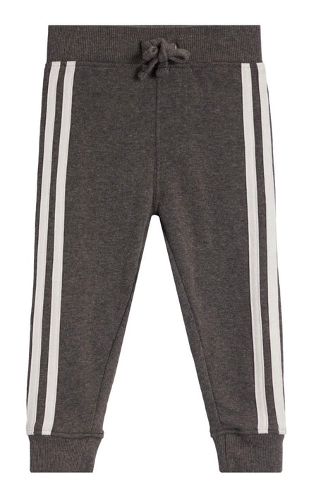 Kids French Terry Distressed Taping Jogger - Black
