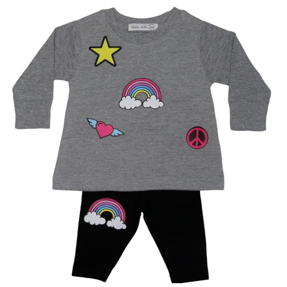 Baby Top and Legging Set - Rainbow Patch (8173555384604)