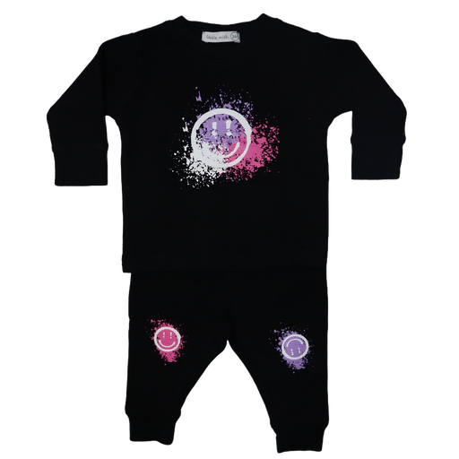 Baby Long Sleeve Tee and Pant Set - Happy Graffiti (8973712883996)