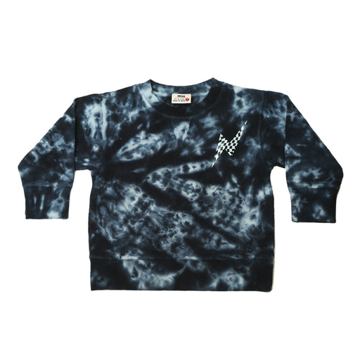 Kids Tie Dye Crew Sweatshirt - Navy (8942257864988)