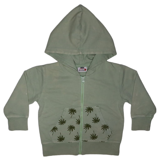 Kids Enzyme French Terry Zip Hoodie - Light Olive Palm (8368897294620)