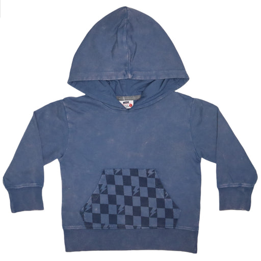 Kids Enzyme French Terry Hoodie - Denim Check (8368901423388)
