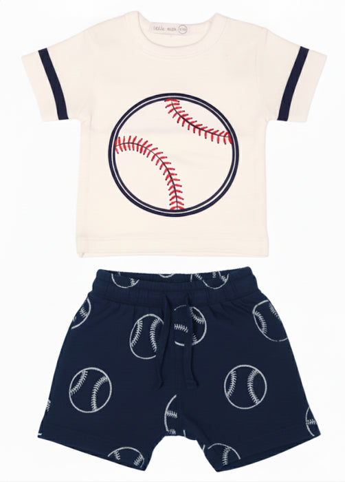 Baby Tee and Shorts Set - Baseball