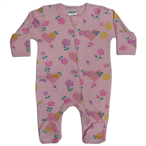 BS FW23 Baby Zipper Footie - Roses and Hearts (8195233349916)