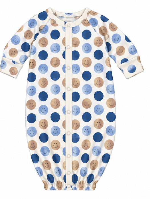 Baby Converter Gown - Smiley Dot