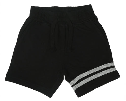 E35620 Black w Stripes Sweat Shorts (10119358021916) (10591521341724)