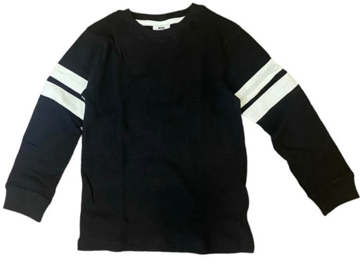 Kids Long Sleeve Striped Thermal Tee - Black (8995058680092)