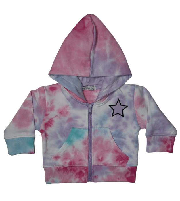 Baby Zip Hoodie - Star Tie Dye (8973496385820)